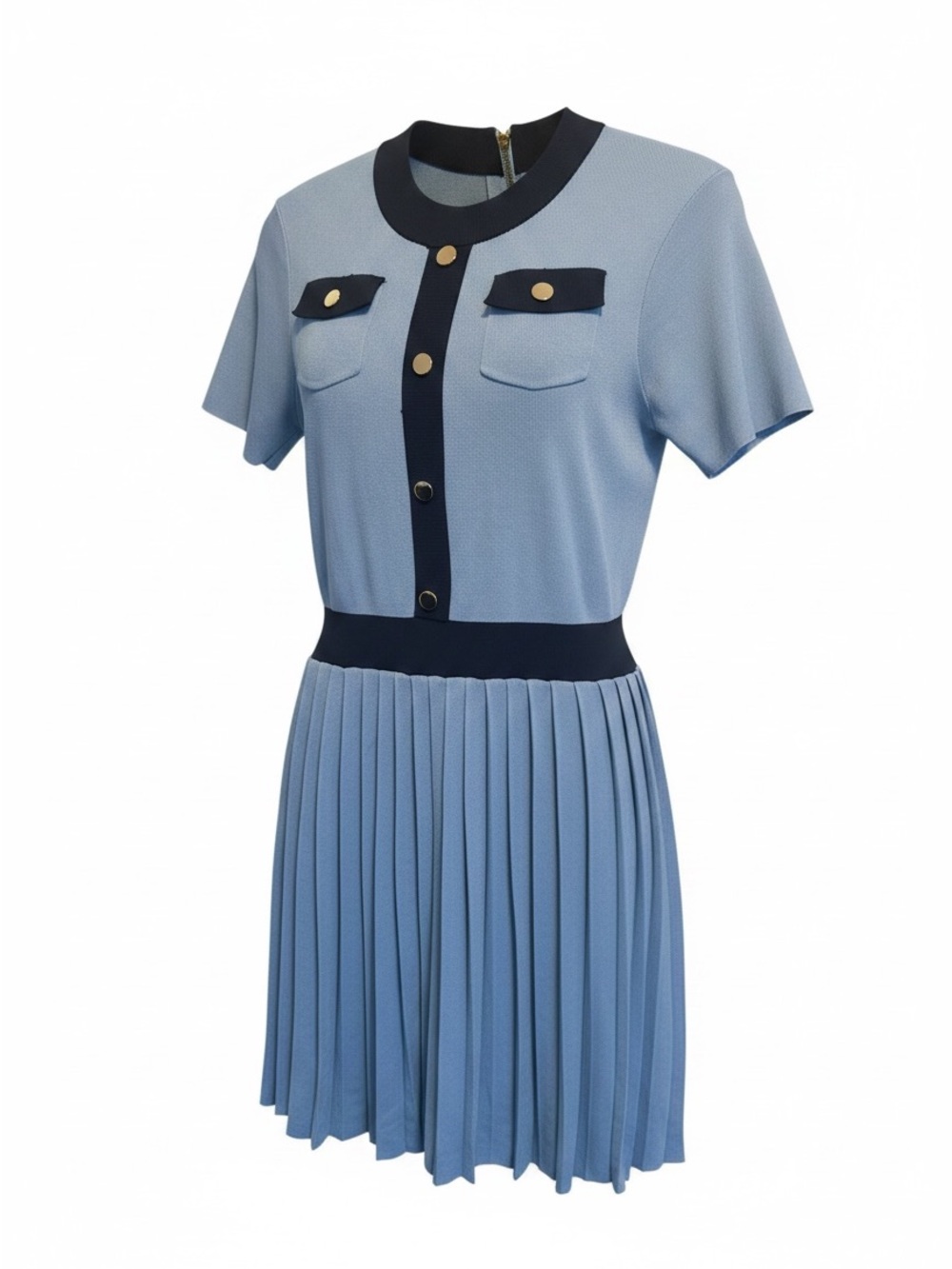 NWOT Alexia Admor Ander Short Sleeve Pleated Fit & Flare dress size M